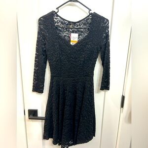 NWT Size S Women’s Black Lace Skater Dress